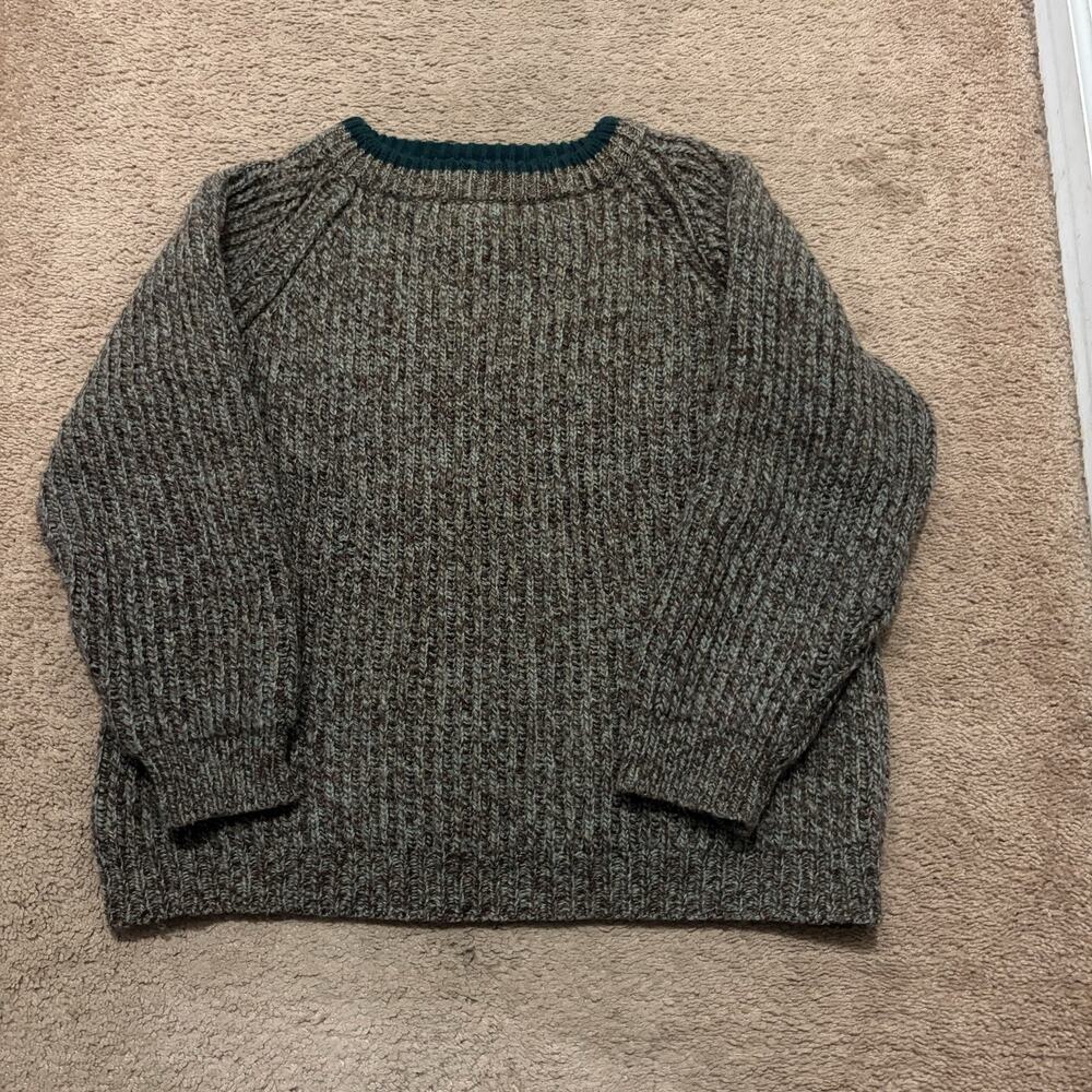 Hero Made In England Vintage Wool Nylon Cable Into Chunky Sweater Size Large